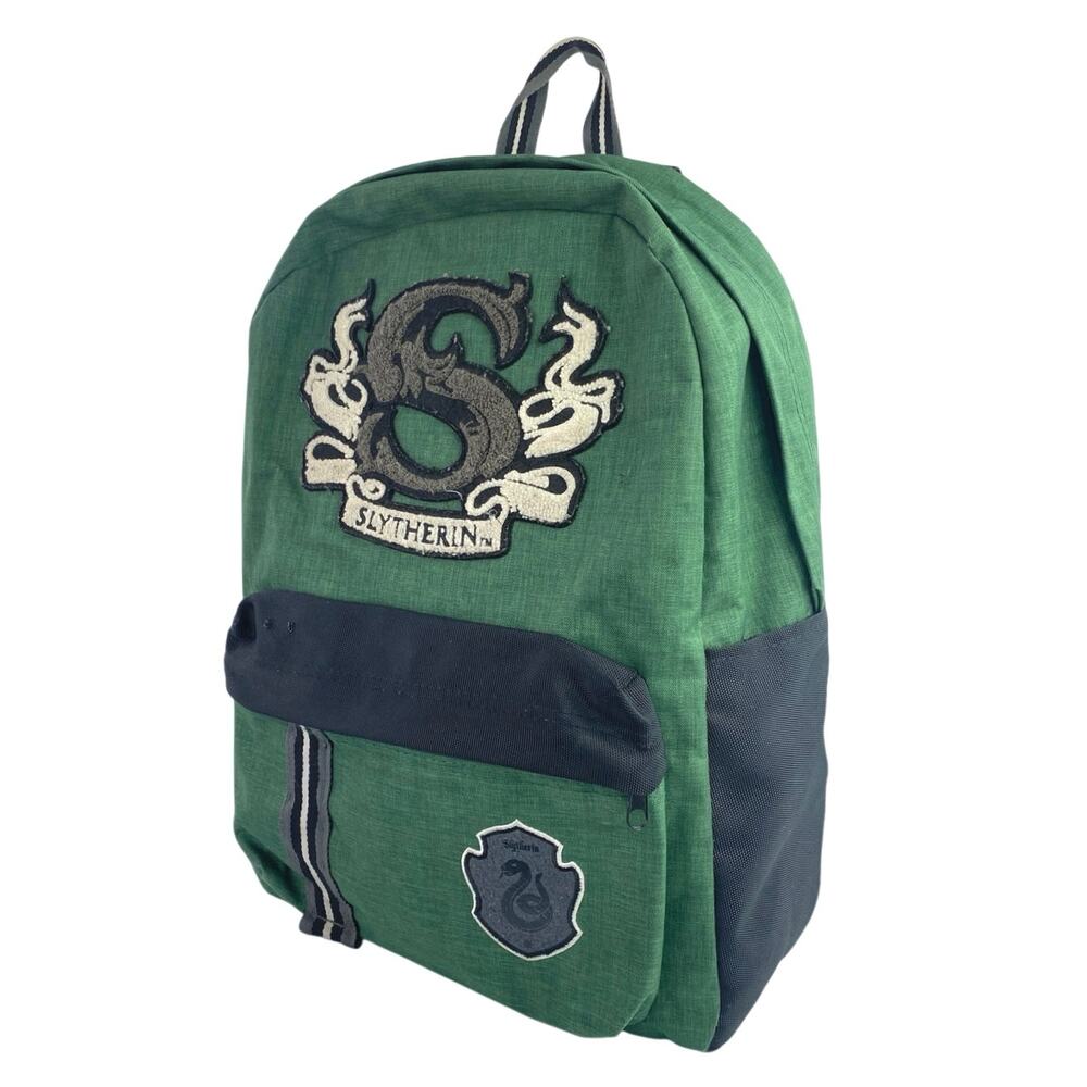 Harry Potter Slytherin House Green Black Hogwarts Patch Logo Backpack One Size - Picture 1 of 5